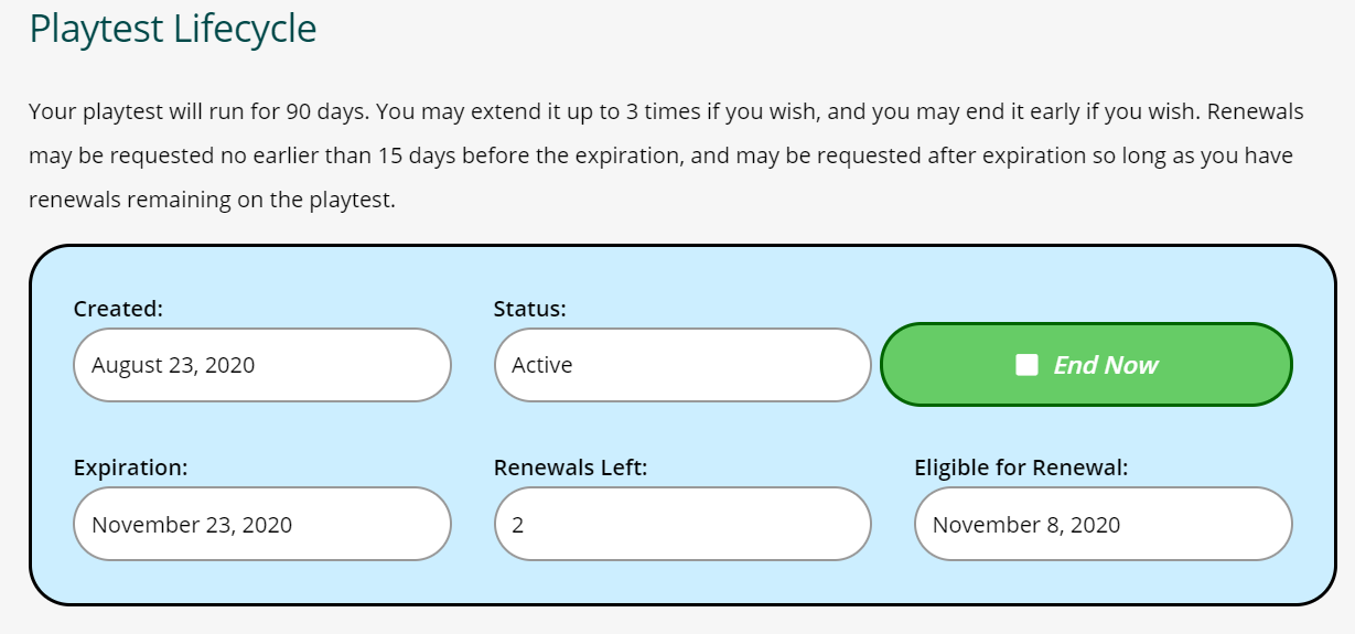 Playtest Lifecycle Playtest Lifecycle - Screenshot