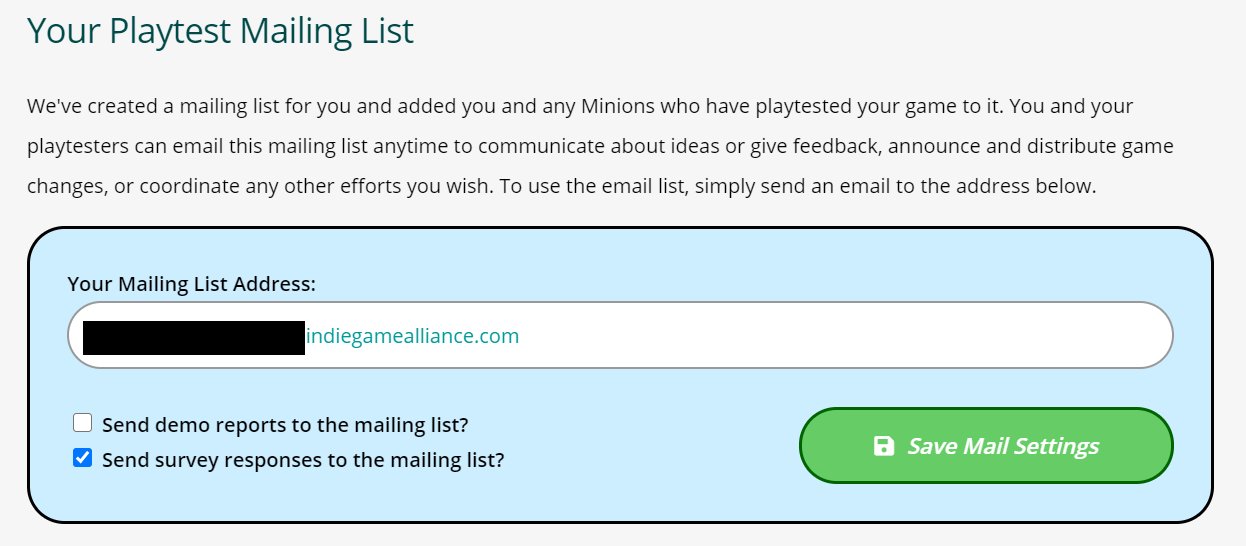 Playtest Mailing List Playtest Mailing List - Screenshot